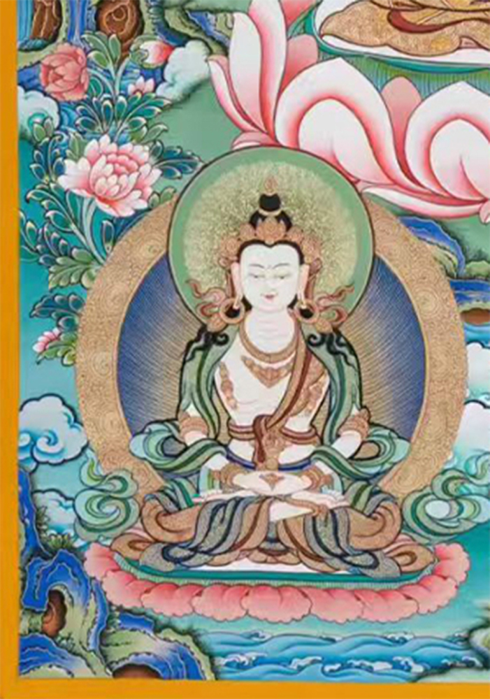 Buddha Vairochana Thangka | Dhyani Buddha of Cosmic Wisdom & Enlightenment