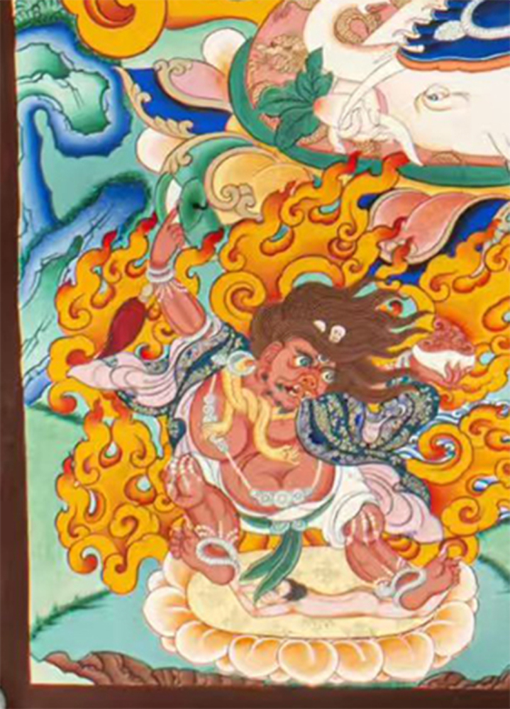 Six-Armed Mahakala Thangka with Consort | Wrathful Protector of the Dharma