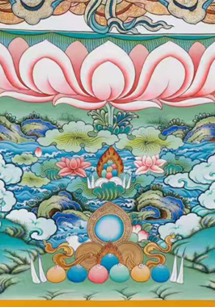 Buddha Vairochana Thangka | Dhyani Buddha of Cosmic Wisdom & Enlightenment