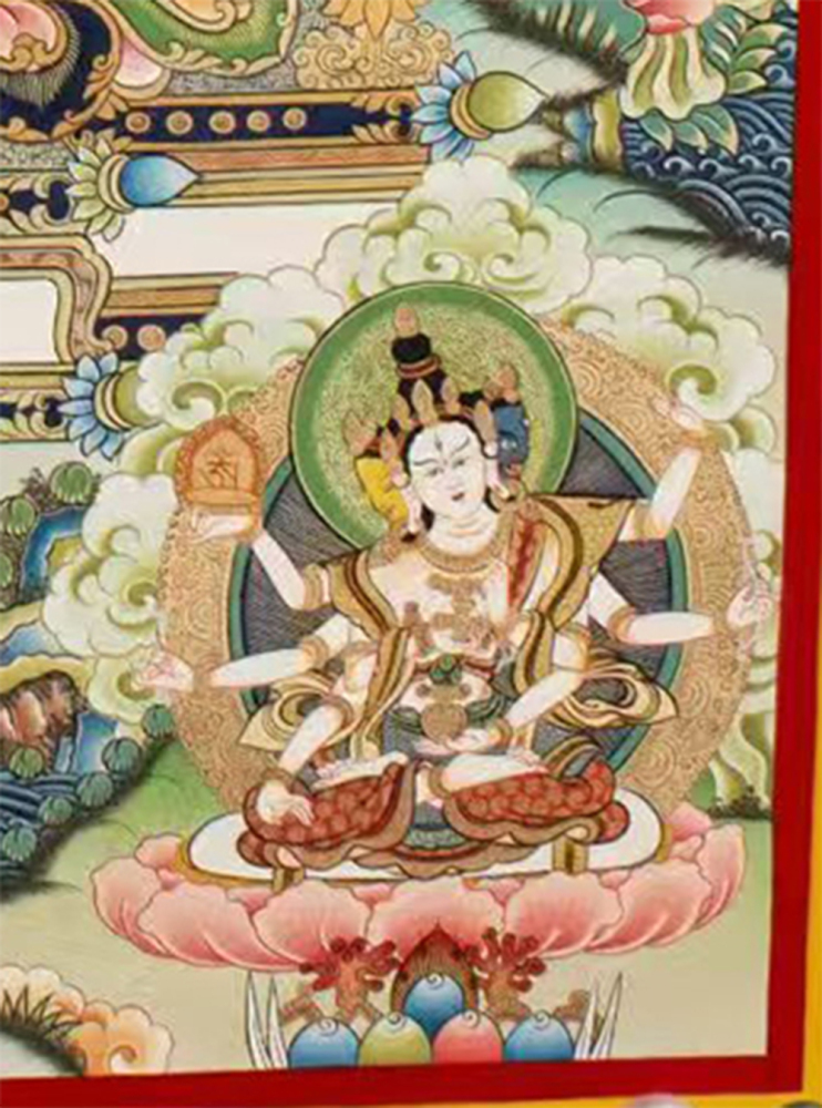 White Tara Original Hand-Painted Thangka | Kwan Yin Female Goddess