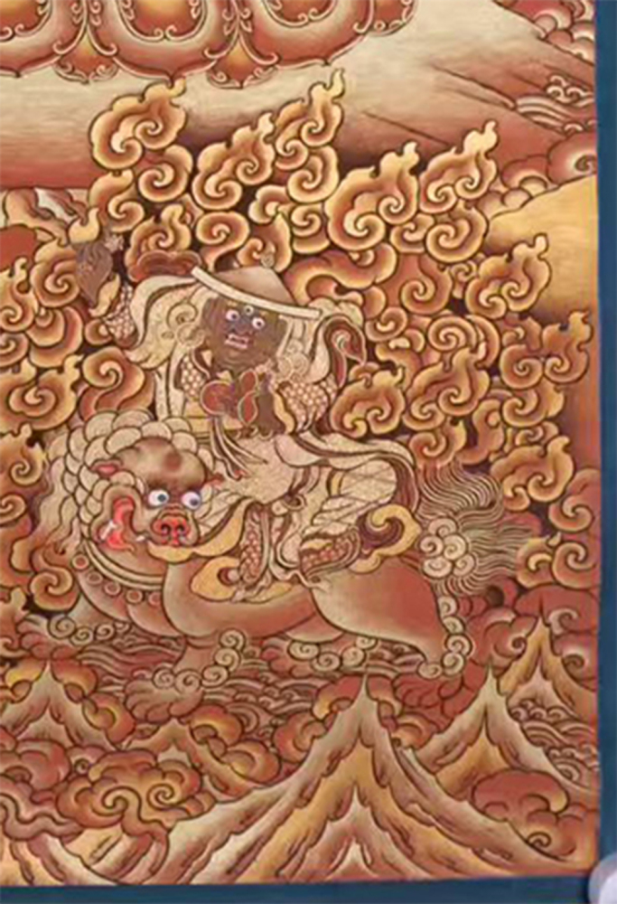 Red-Gold Thangka of Hayagriva | Horse-Headed Vajrapani