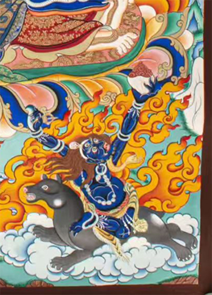 Six-Armed Mahakala Thangka with Consort | Wrathful Protector of the Dharma