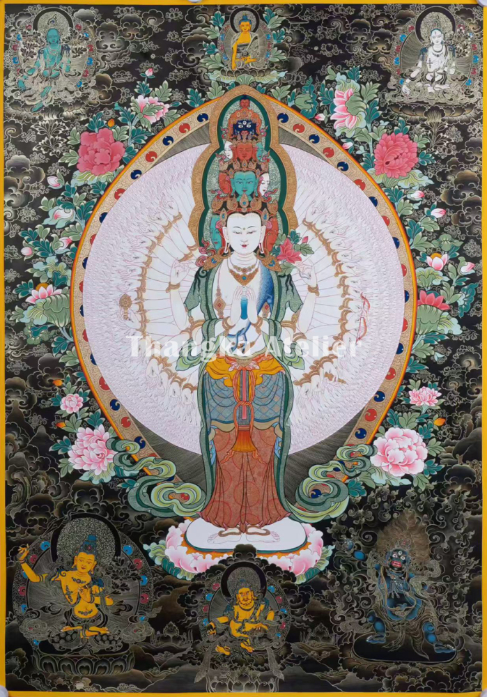 Tibetan Bodhisattva 1000 Armed Avalokiteshvara | Compassionate Protector of All Beings