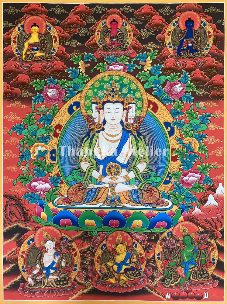 Vairocana Buddha Hand-painted Thangka
