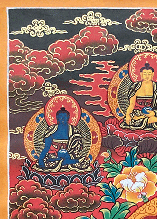 Hand-Painted Thangka of Manjushri Bodhisattva