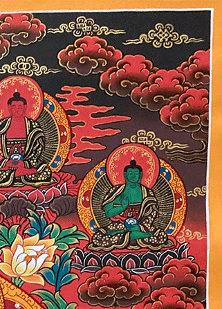 Hand-Painted Thangka of Manjushri Bodhisattva