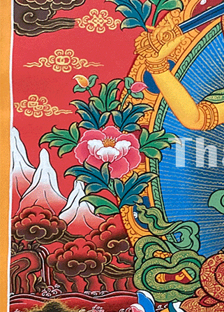 Hand-Painted Thangka of Manjushri Bodhisattva