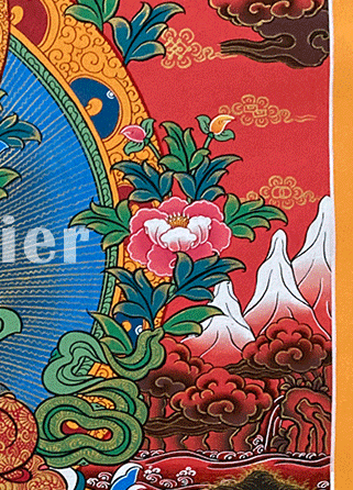 Hand-Painted Thangka of Manjushri Bodhisattva