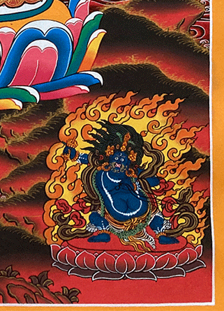 Hand-Painted Thangka of Manjushri Bodhisattva