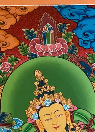 Hand-Painted Thangka of Manjushri Bodhisattva | Symbol of Great Wisdom