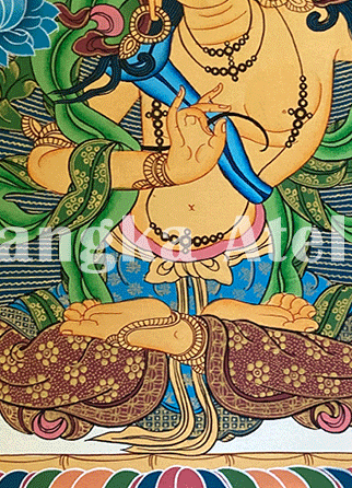 Hand-Painted Thangka of Manjushri Bodhisattva | Symbol of Great Wisdom
