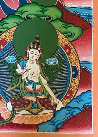 Hand-Painted Thangka of Manjushri Bodhisattva | Symbol of Great Wisdom
