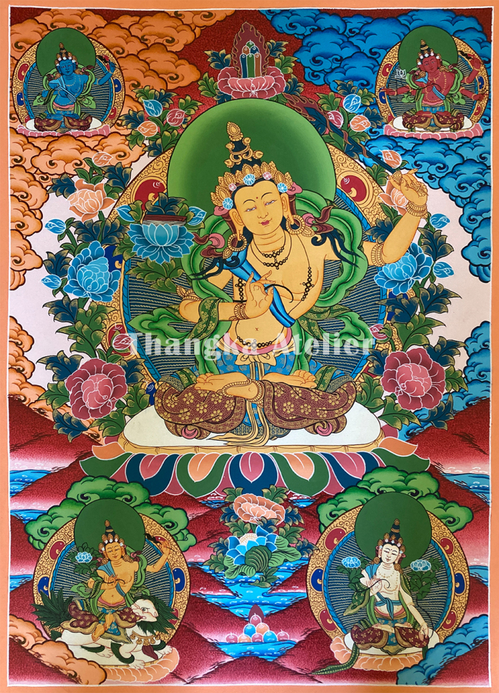Hand-Painted Thangka of Manjushri Bodhisattva | Symbol of Great Wisdom