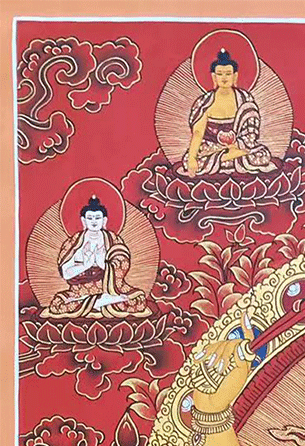 Manjushri | Hand-painted Thangka | Red Thangka | Representing Great Wisdom