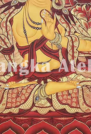 Manjushri | Hand-painted Thangka | Red Thangka | Representing Great Wisdom