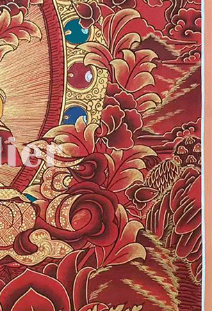 Manjushri | Hand-painted Thangka | Red Thangka | Representing Great Wisdom
