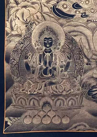 Hand-painted thangka of Manjushri Bodhisattva | Golden Thangka | Great Wisdom and Compassion