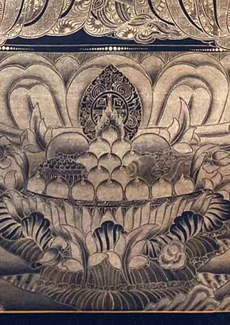 Hand-painted thangka of Manjushri Bodhisattva | Golden Thangka | Great Wisdom and Compassion