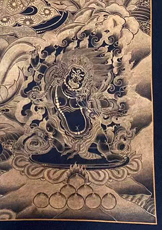 Hand-painted thangka of Manjushri Bodhisattva | Golden Thangka | Great Wisdom and Compassion