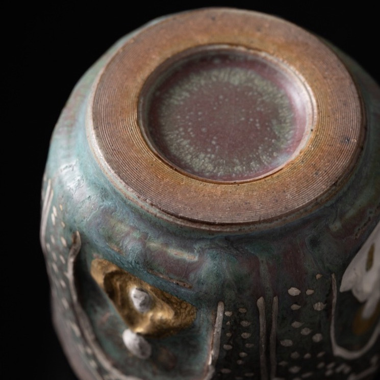 Macro detail of Eartivo Rock-Mineral clay texture, designed to develop a rich, lustrous patina and deepen in character through weeks of tea rituals.