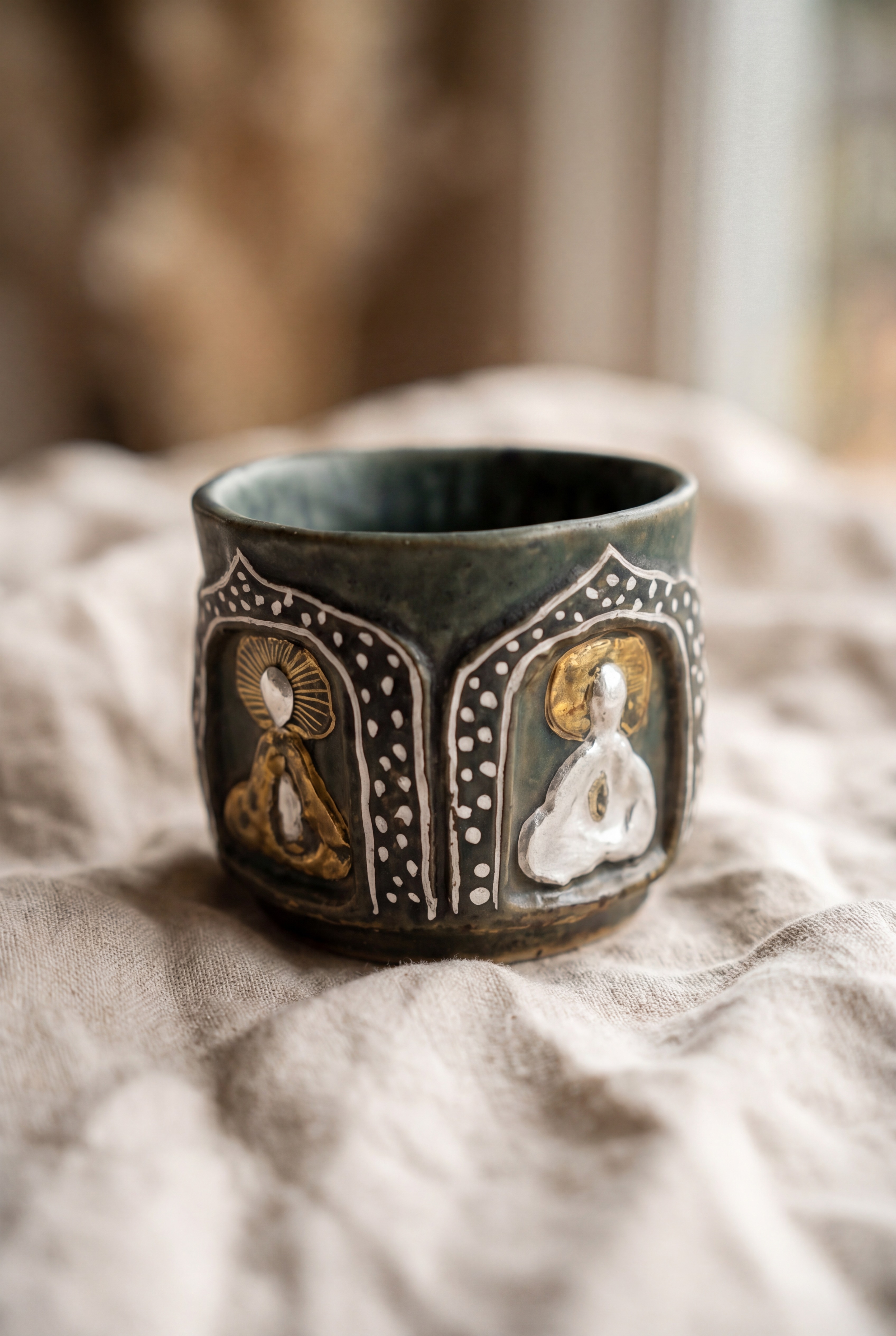 A cozy morning scene with a warm mug, candle, and yoga mat styled for a mindful first cup ritual. The pin promotes a calming gift idea for yoga lovers and anyone who enjoys peaceful mornings, with a focus on self-care, wellness, and meaningful gifts.