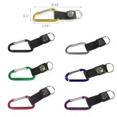 Carabiner Strap Key Chain With Compass