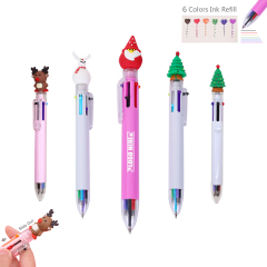 6 Colors Refills Christmas Gift Pen