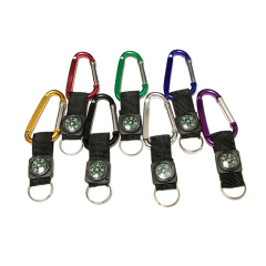 Carabiner Strap Key Chain With Compass