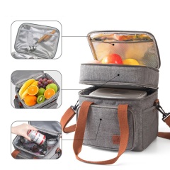 Insulated Double Layer Cooler Lunch Bag