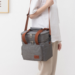 Insulated Double Layer Cooler Lunch Bag