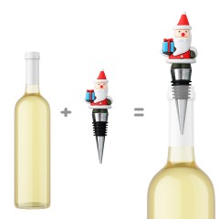 PVC Stand Santa Clause Wine Cork Bottle Stopper