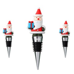 PVC Stand Santa Clause Wine Cork Bottle Stopper