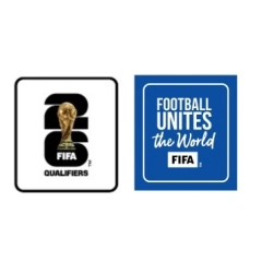 2026 world cup qualifiers & football unites the world (blue) badge