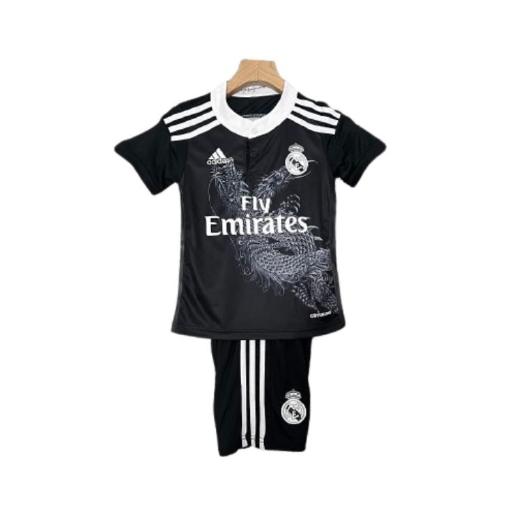 Real Madrid 14-15 Third Retro Kid Kits Black Jersey