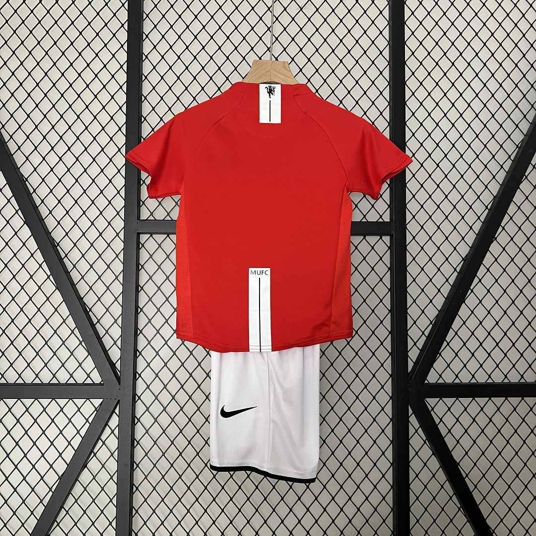 Manchester United 07-08 Home Retro Kids Kits Champions League Version Jerseys