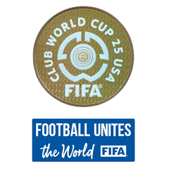5 club world cup 25 usa badge & football unites the world (white) badge 