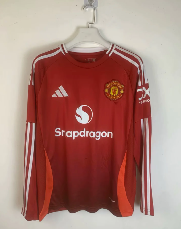 2024/2025 Long Sleeve Manchester United Home Football Shirt 1:1 Thai Quality