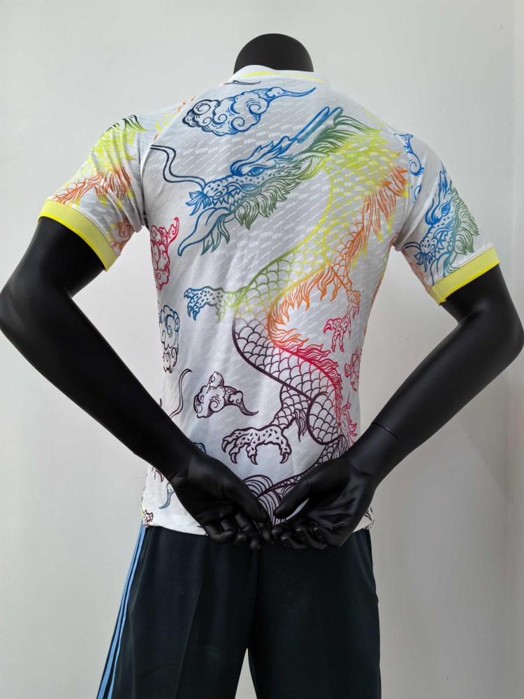 2025/2026 Player Version Real Madrid Colorful Dragon White Special Edition Football Jersey 1:1 Thai quality