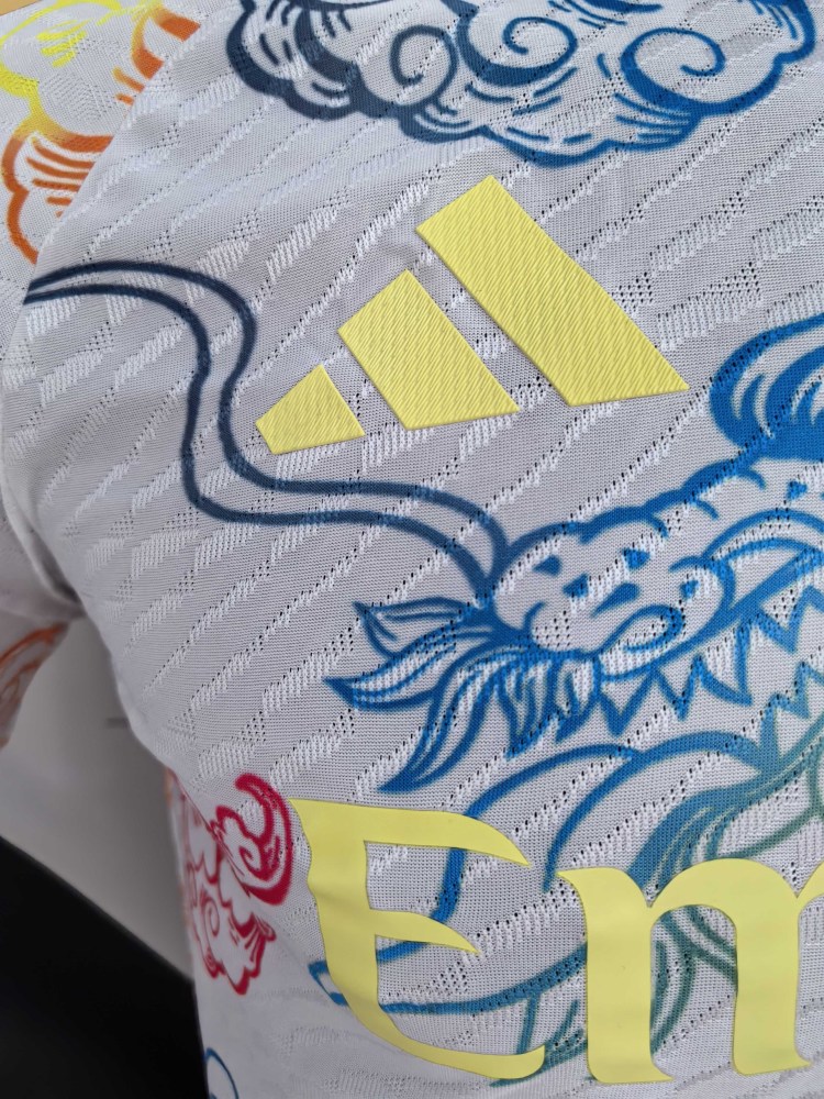 2025/2026 Player Version Real Madrid Colorful Dragon White Special Edition Football Jersey 1:1 Thai quality