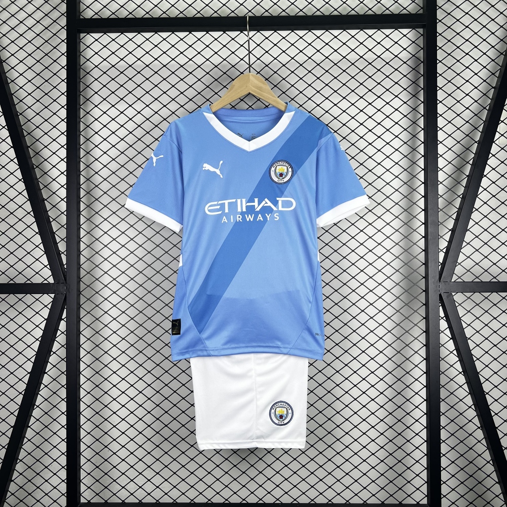 2025/2026 Manchester City Home Football Jersey 1:1 Thai quality Kids Size