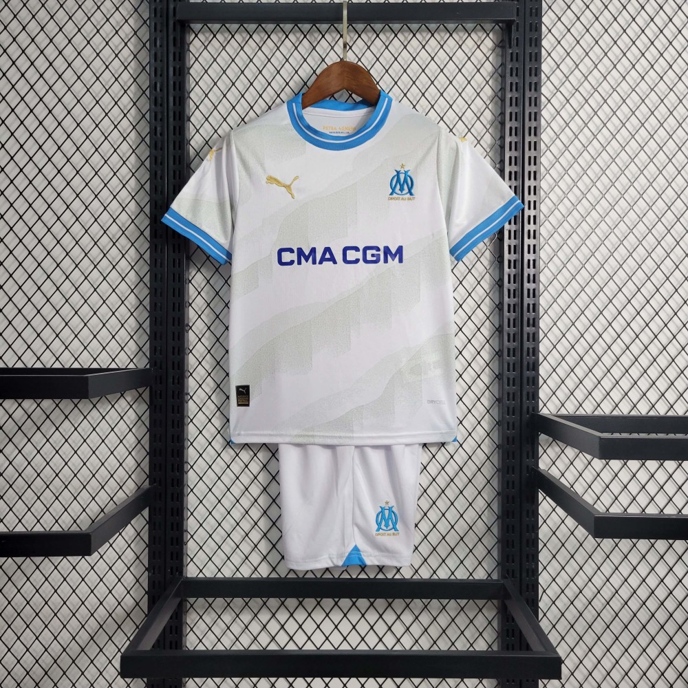 2023/2024 Olympique de Marseille Home  Football Shirt 1:1 Thai Quality Kids Size