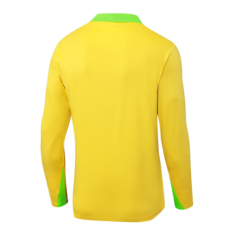2025/2026 Brazil Half-Pull Training Suit Yellow Jersey Set