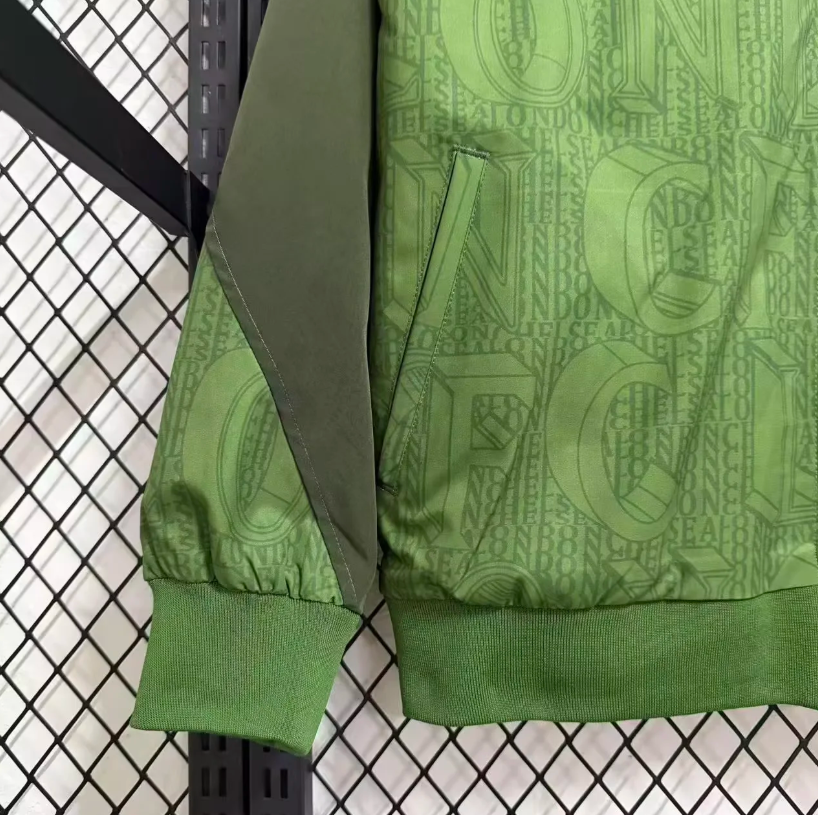 2025/2026 Chelsea Windbreaker Military Green Training Football Shirt 1:1 Thai Quality