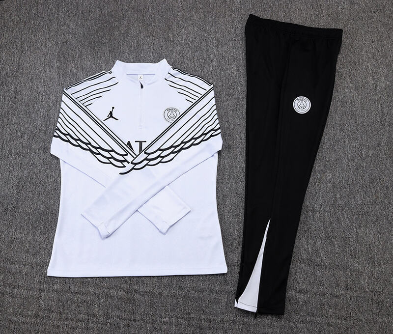 2025/2026 Psg Paris Saint-Germain Half-Pull Training Suit White Set