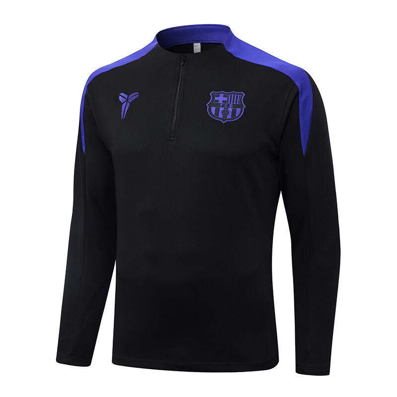 2025/2026 Barcelona Half-Pull Training Suit Black joint edition Jersey Set