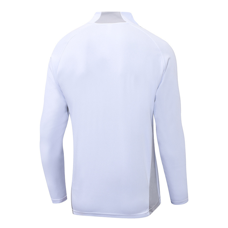 2025-2026 Real Madrid White Grey Half-Pull Training Suit Football Shirt 1:1 Thai Quality Set