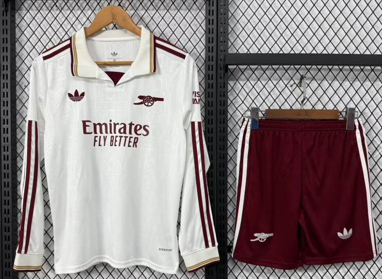 2025/2026 Long Sleeves Arsenal Third Away Football Shirt 1:1 Thai Quality Kids Size