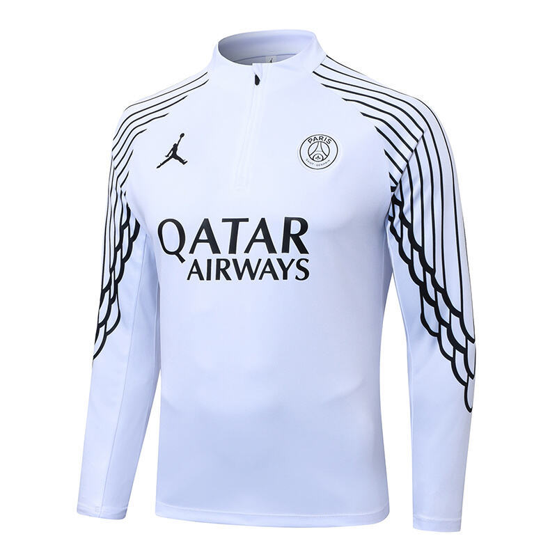 2025/2026 Psg Paris Saint-Germain Half-Pull Training Suit White Set
