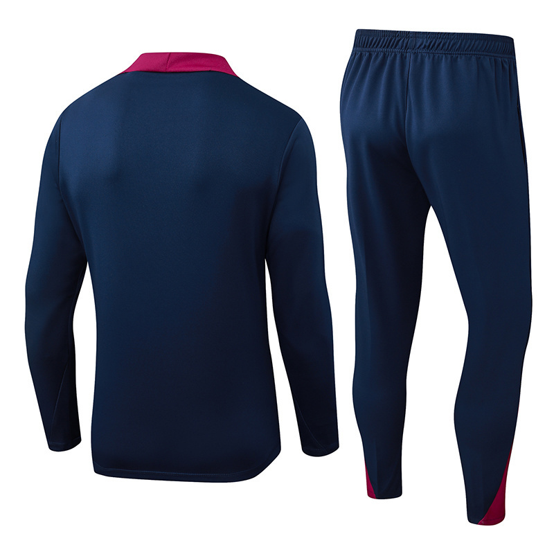2025/2026 Barcelona Half-Pull Training Suit Royal Blue Jersey 1:1 Thai Quality Set 01