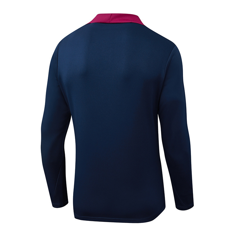 2025/2026 Barcelona Half-Pull Training Suit Royal Blue Jersey 1:1 Thai Quality Set 01